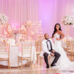 Happy wedding couple at Martin's Caterers