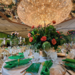 Elegant event ballroom setup at Martin's Caterers