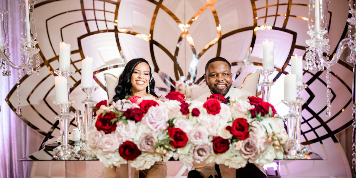 Bride and groom enjoying a seamless wedding experience at their reception.
